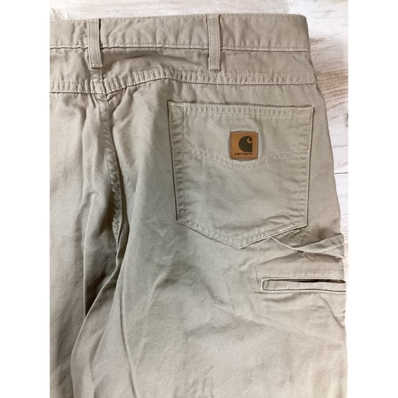 Carhartt Carpenter Pants Workwear Utility Khaki Tan Cotton B159 Men's 40x32 - Picture 5 of 9